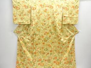 秋草模様付け下げ小紋着物